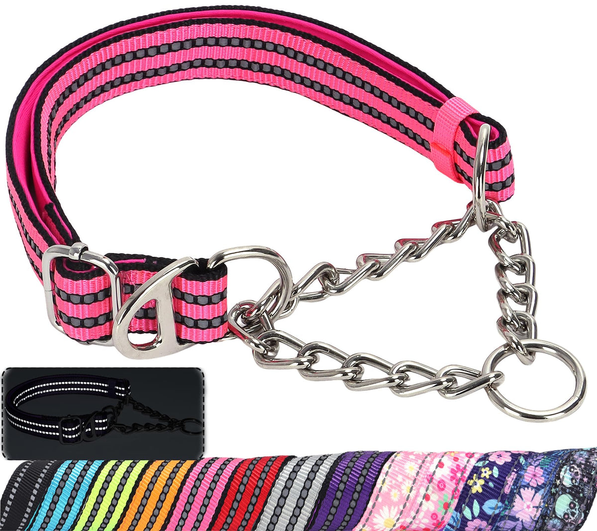 MAOWUWUJOZ martingale collar large pink for controlled daily walks