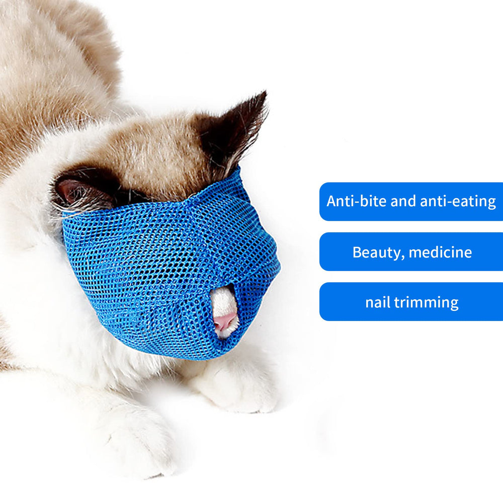 Mapifly cat muzzle with Velcro adjustable sizes fits diverse cat heads securely during handling