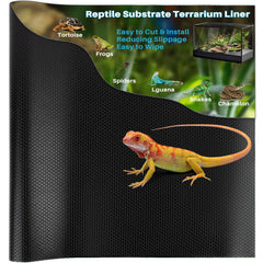 MAQIHAN 6.5 ft reptile substrate mat in black offers durable coverage for terrariums