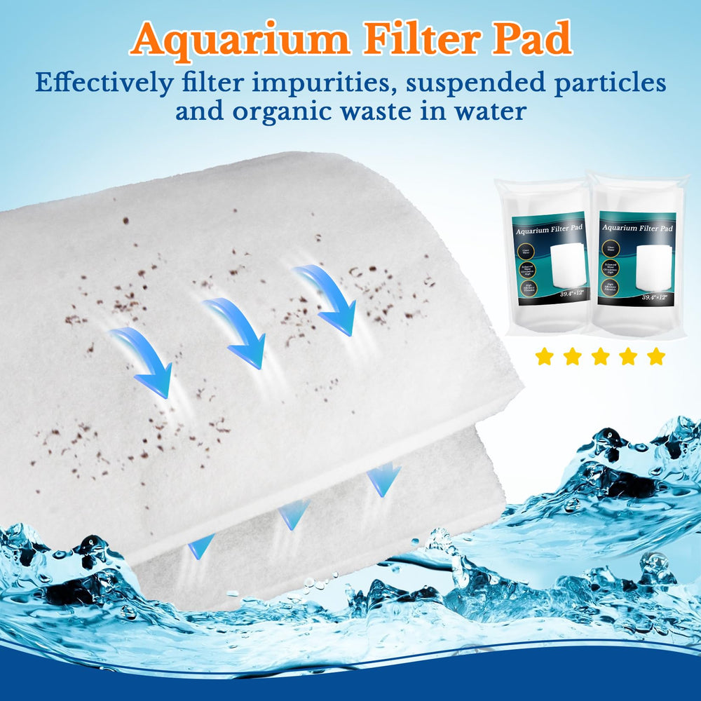 MAQIHAN aquarium filter pad installed in a tank ensures smooth water flow.