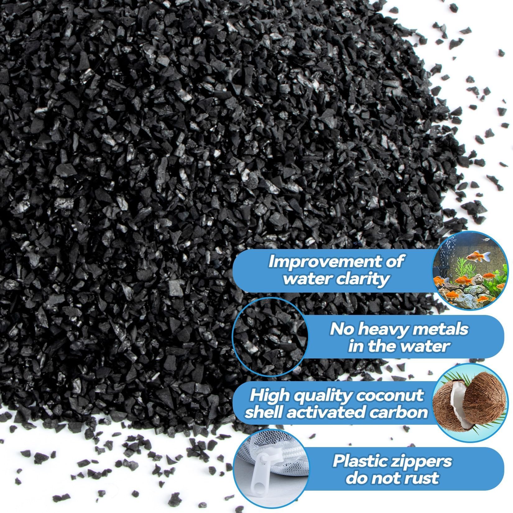 MAQIHAN coconut shell charcoal closeup showing high porosity