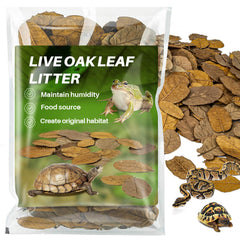 MAQIHAN dry oak leaf litter package showing natural substrate for reptiles and isopods