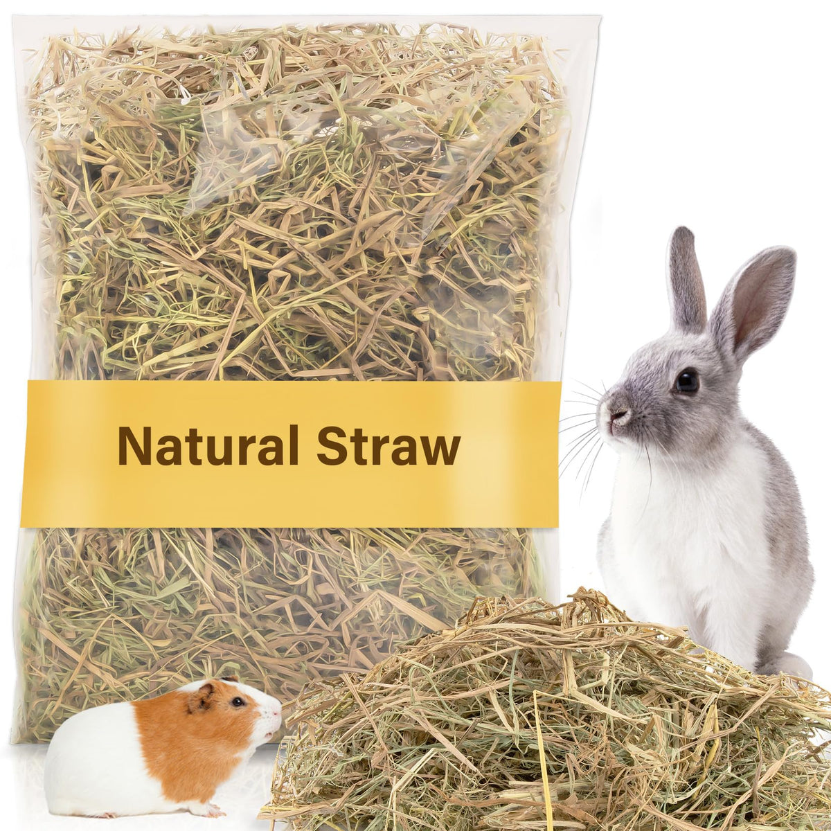 MAQIHAN natural straw bedding close-up showing a soft pet nest for comfort.