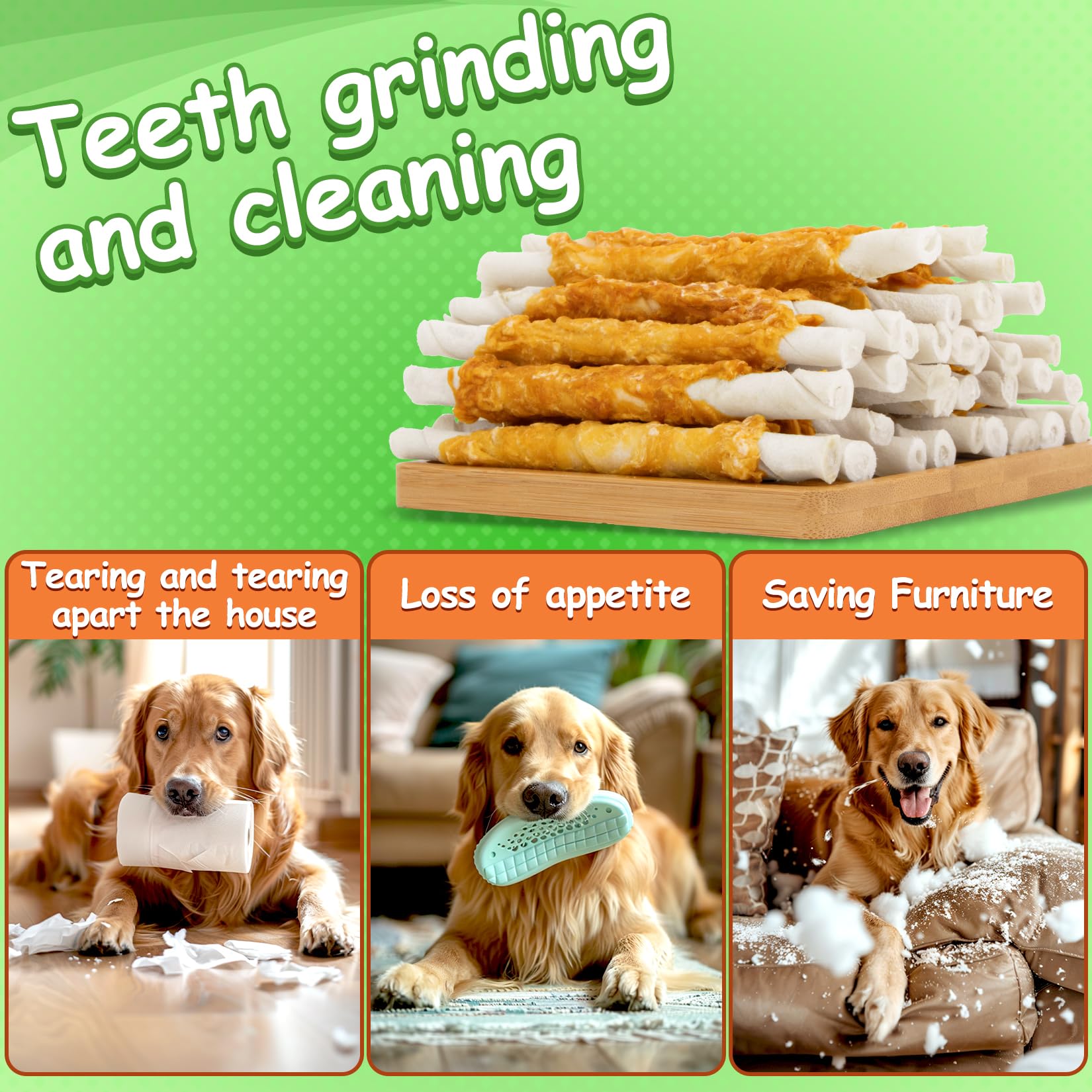 MAQIHAN rawhide twist for small dogs supports chewing and training rewards.