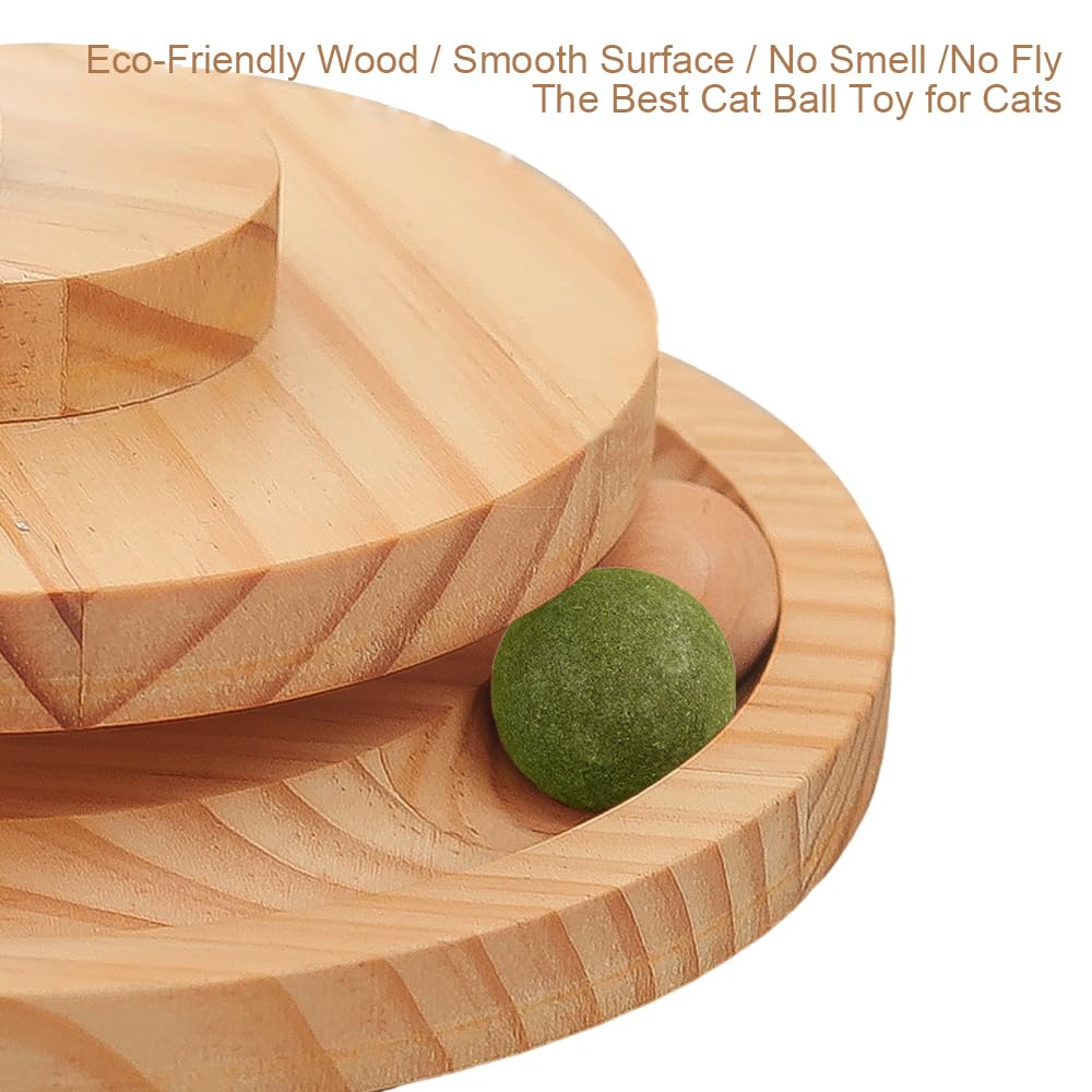 Marchul cat ball toy wooden track provides durable, long-lasting indoor use.