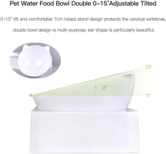 Marchul elevated feeding stand reduces neck strain during meals