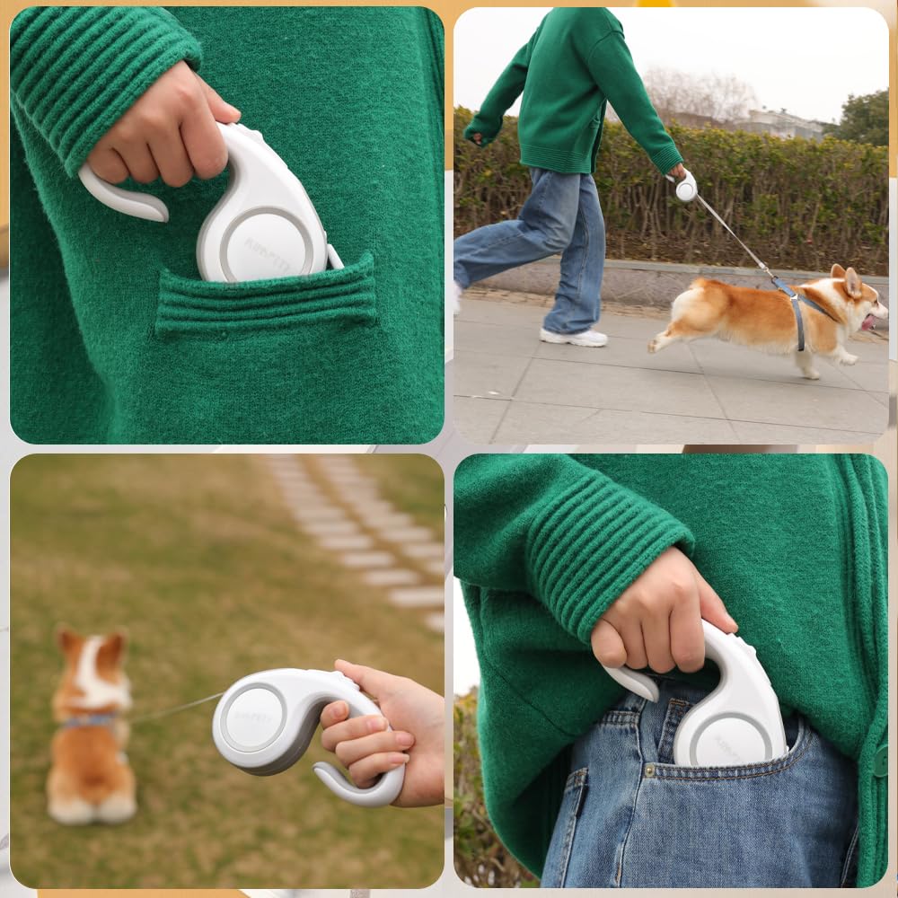 Marchul retractable dog leash compact portable design fits in pockets