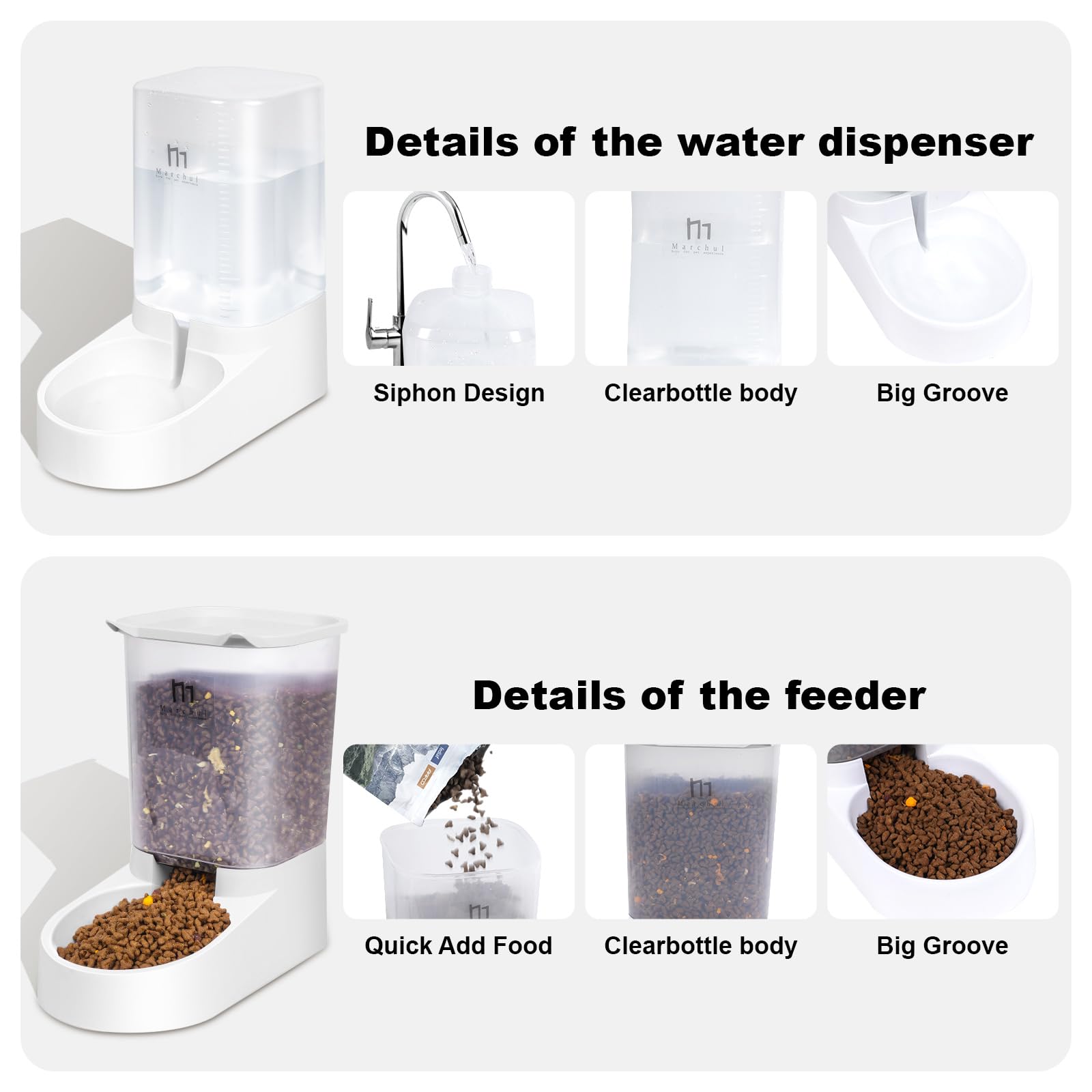 Marchul transparent food window lets you check levels at a glance.