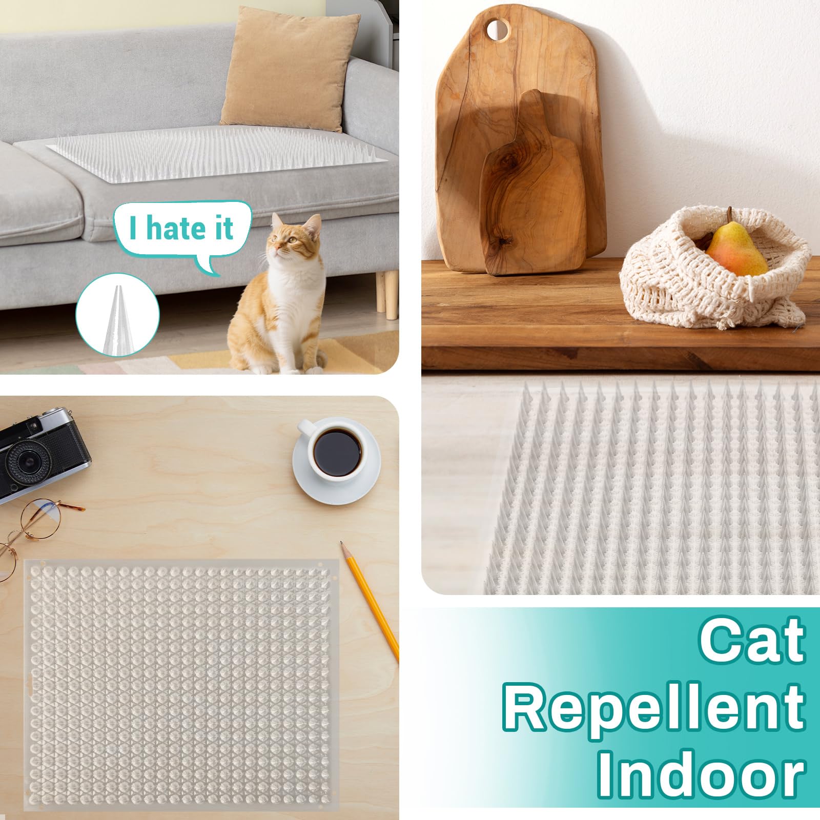 Mardili cat spike mat humane transparent design deters without harm.
