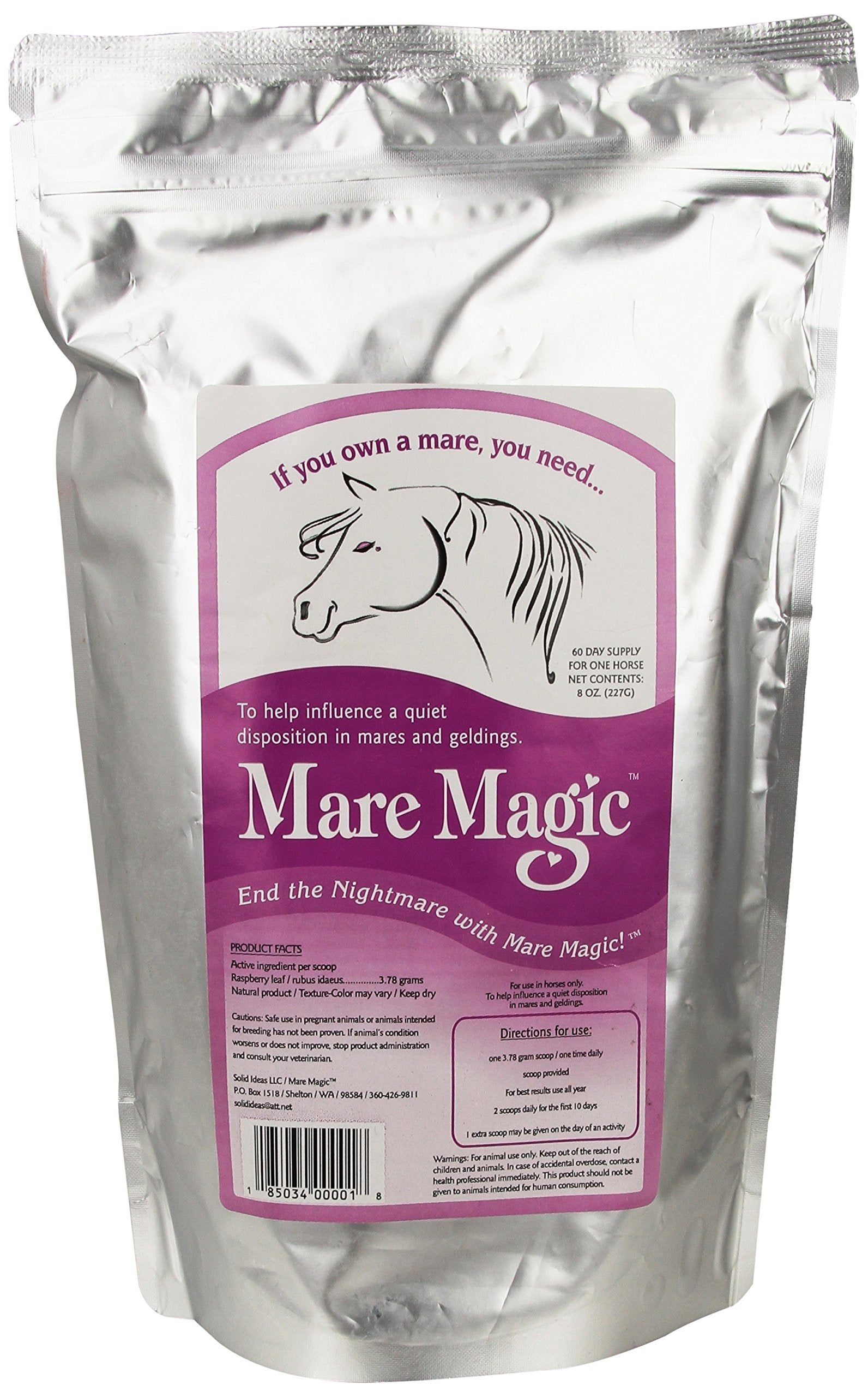 Mare Magic Calming Supplements 8oz bottle supporting mare mood during cycles