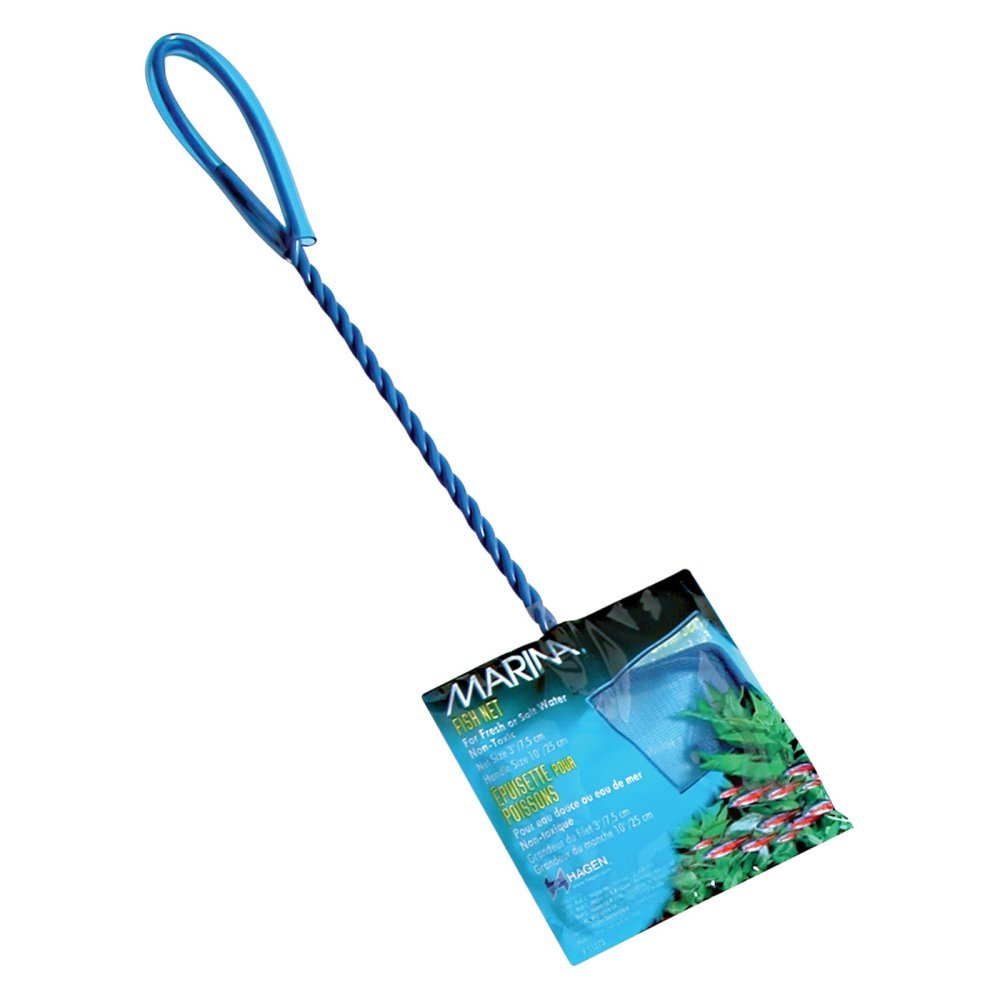 Marina 5-inch blue fine nylon net for gentle fish scooping in aquariums