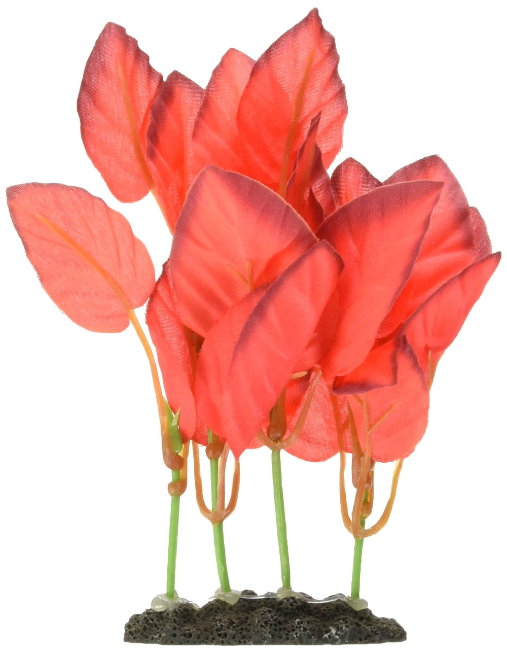 Marina Naturals Red Foreground silk plant small decor for lifelike color and safe aquarium aesthetics.