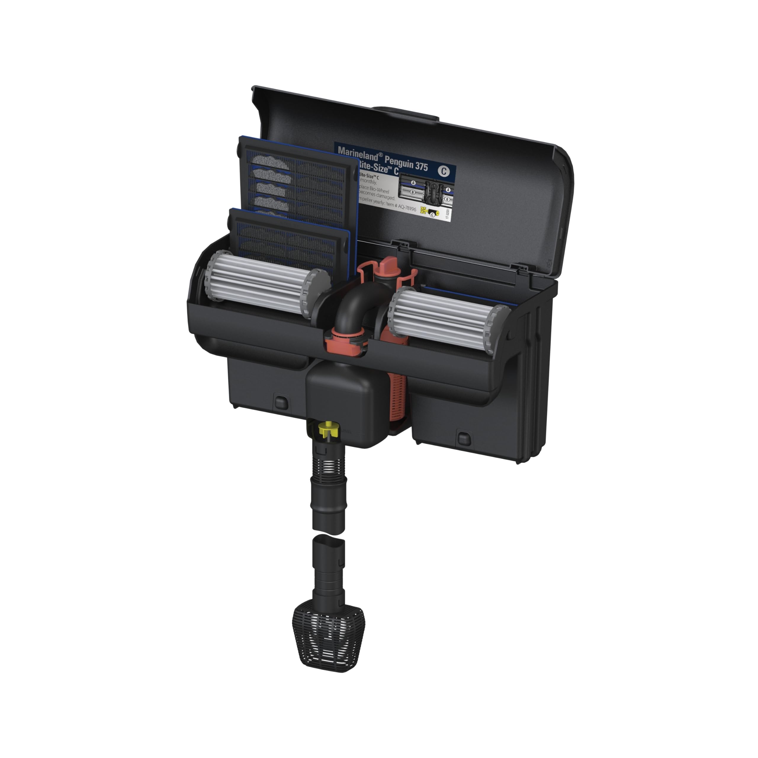 Marineland activated carbon detail shows Black Diamond filtration