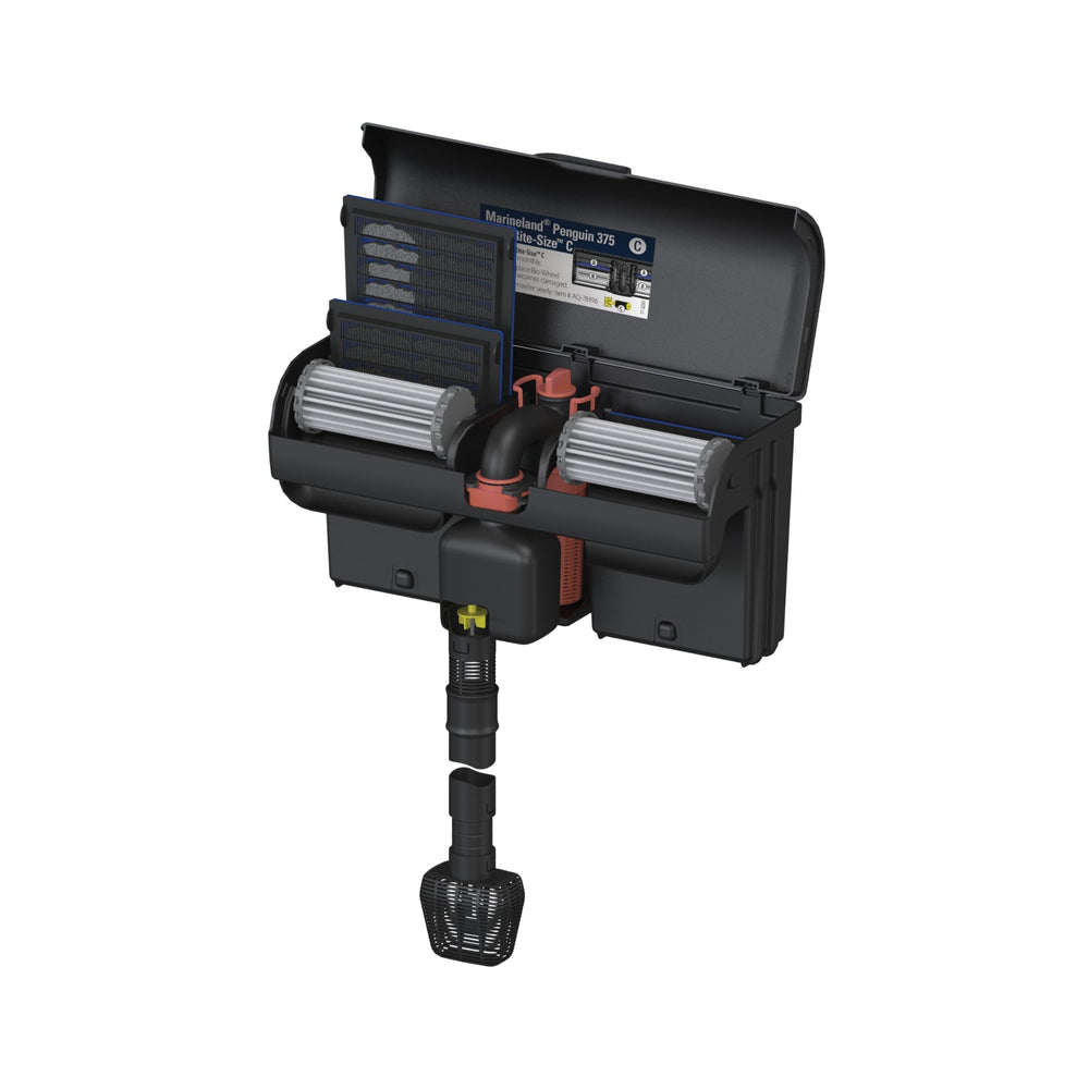 Marineland activated carbon detail shows Black Diamond filtration