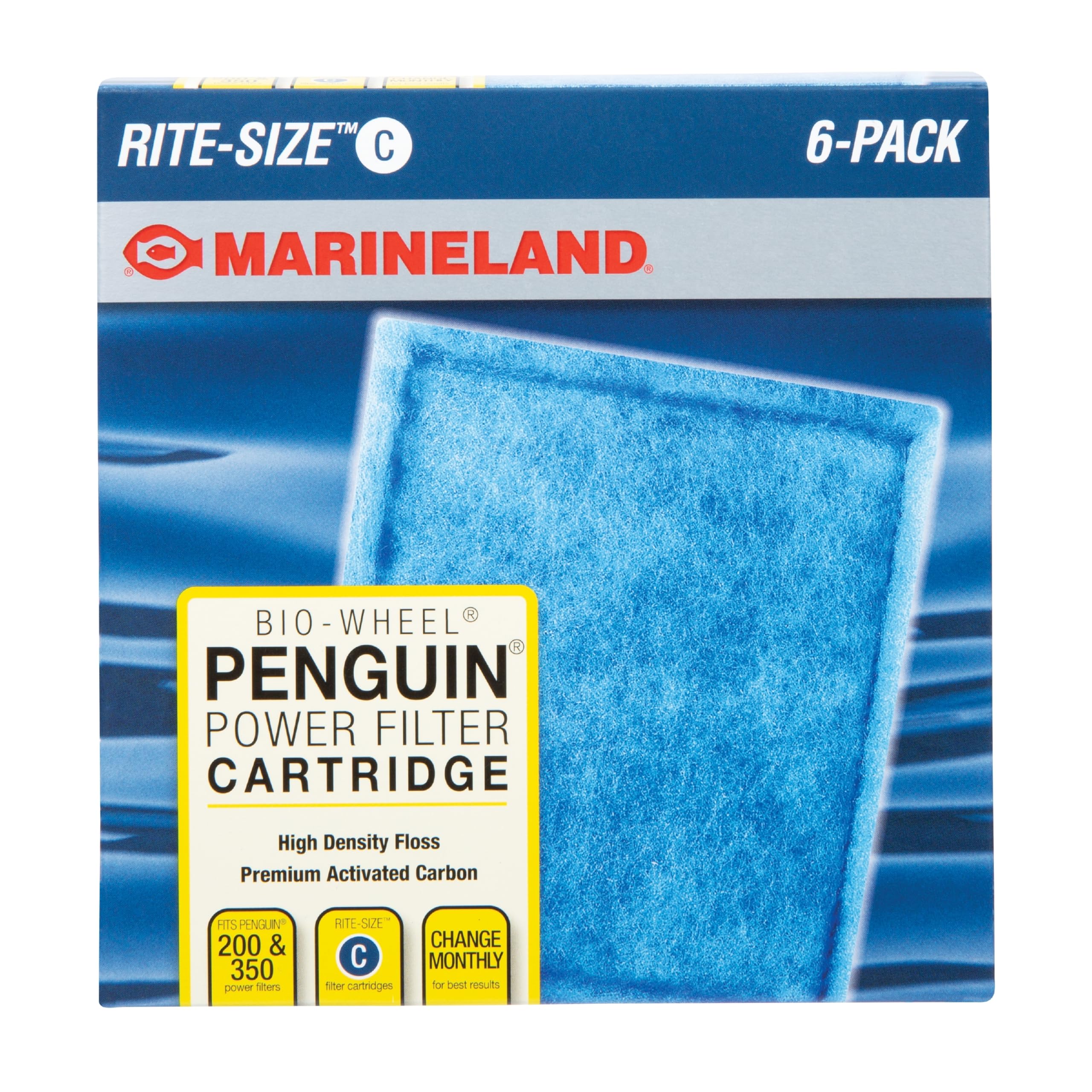 Marineland Penguin Bio-Wheel cartridge package with Rite-Size labeling for easy replacement