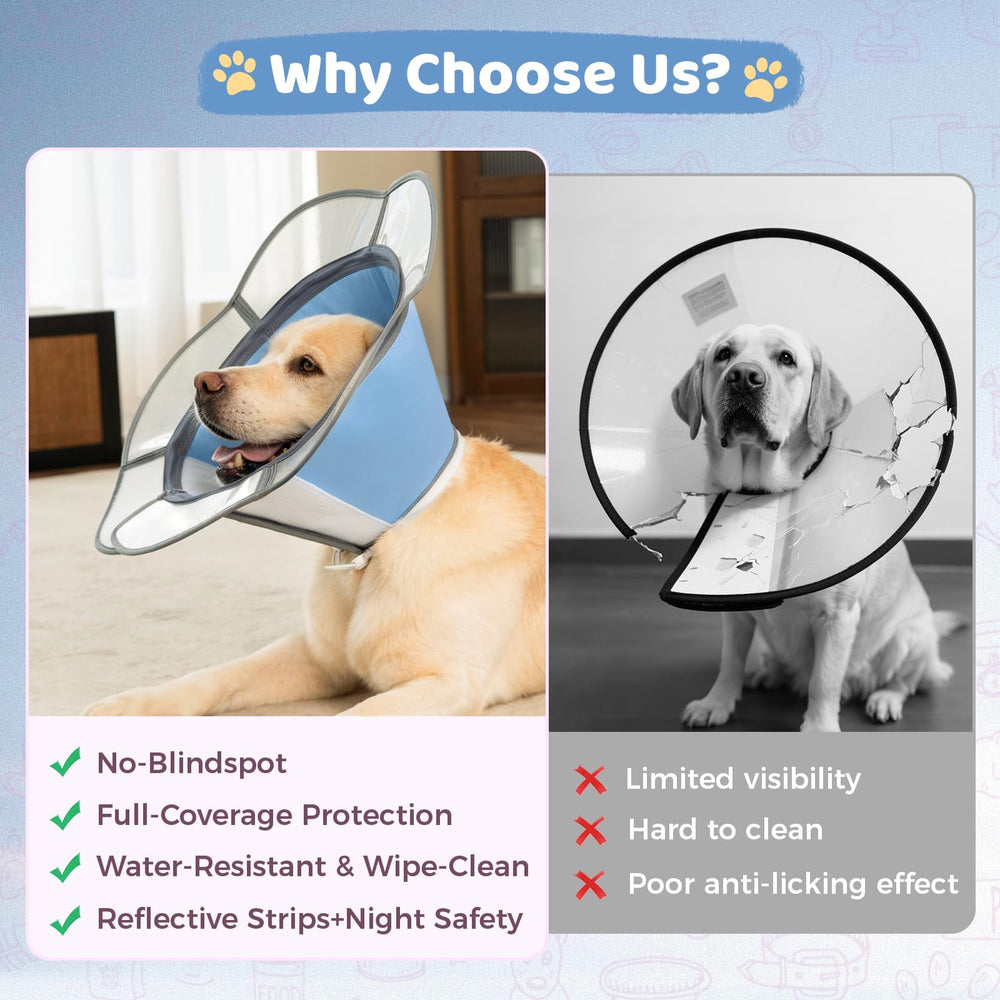 Mariyago soft dog cone collar adjustable neck fits a range of dogs