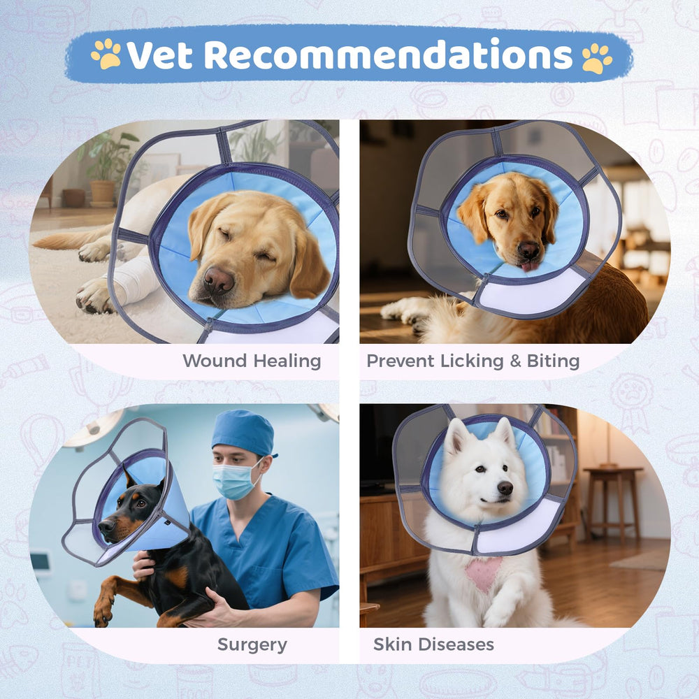 Mariyago soft dog cone collar water-resistant fabric helps with easy cleaning after meals
