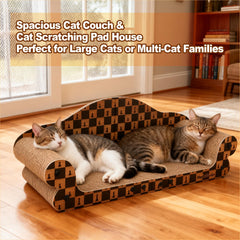 Markarbarka-cat-scratcher-bed-house reveals cozy resting space with reversible scratcher