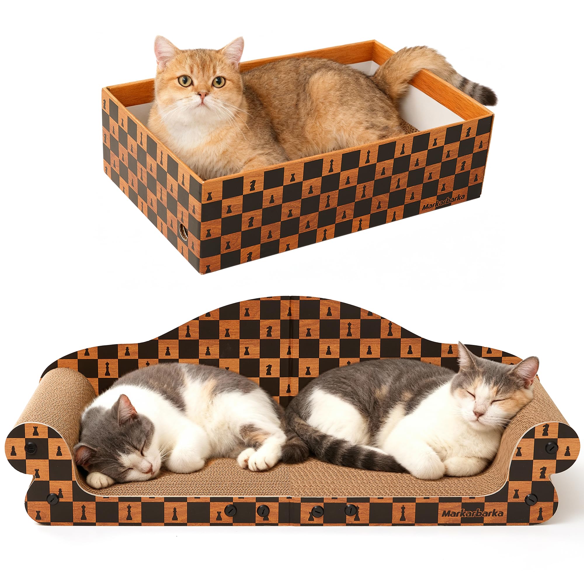 Markarbarka cat-scratcher-couch-27inch offers roomy lounging for two cats