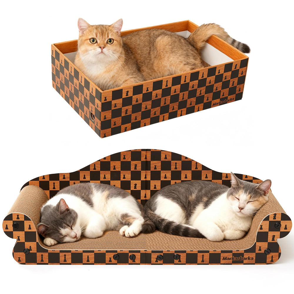 Markarbarka cat-scratcher-couch-27inch offers roomy lounging for two cats