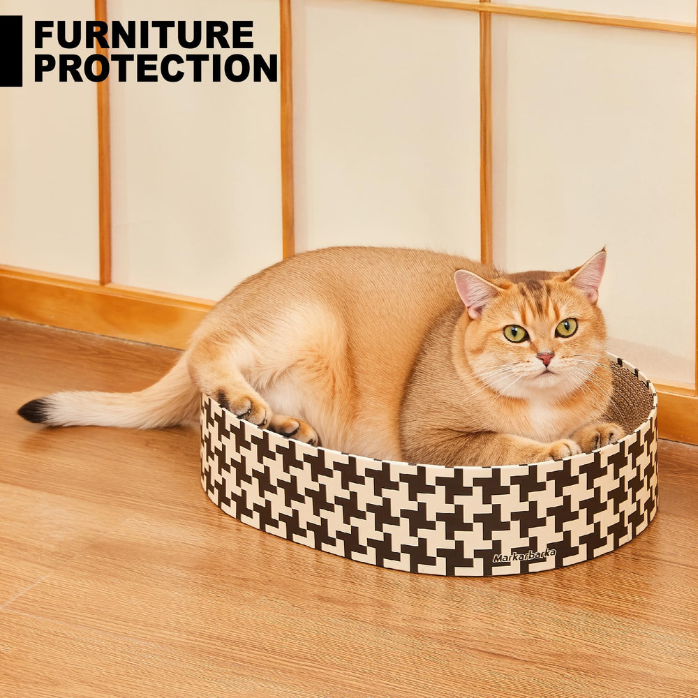 Markarbarka furniture protector keeps sofas scratch-free with engaging cat scratcher.