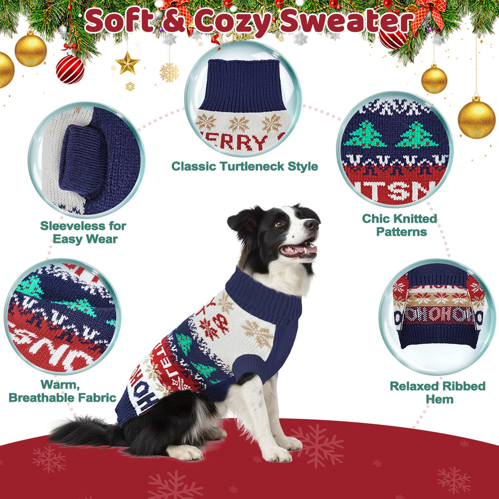 Marnonsis Christmas Dog Sweater size range XS-XXL fits many breeds