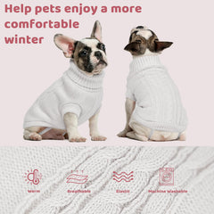 Side view of Marnonsis dog sweater showing elastic fit for active dogs during winter.