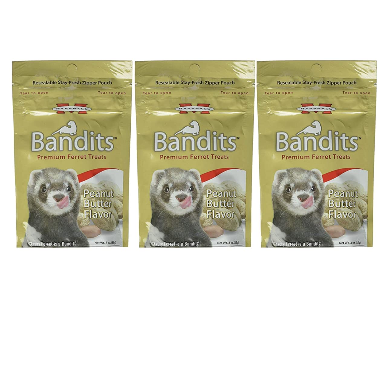 Marshall Bandits ferret treats peanut butter pouch ready for training and daily bonding
