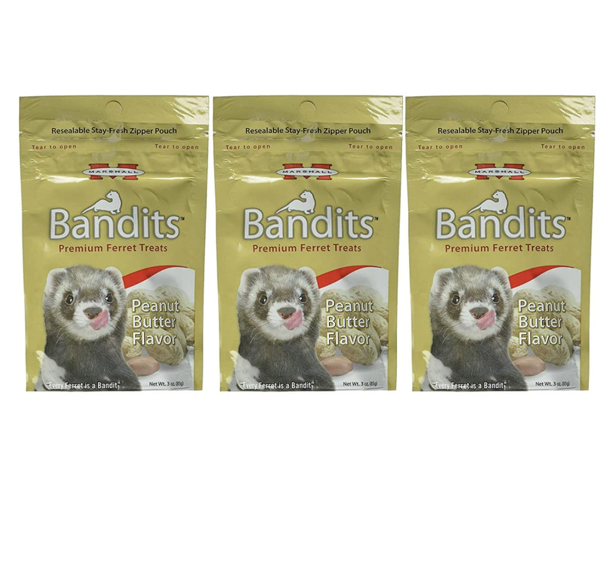 Marshall Bandits ferret treats peanut butter pouch ready for training and daily bonding