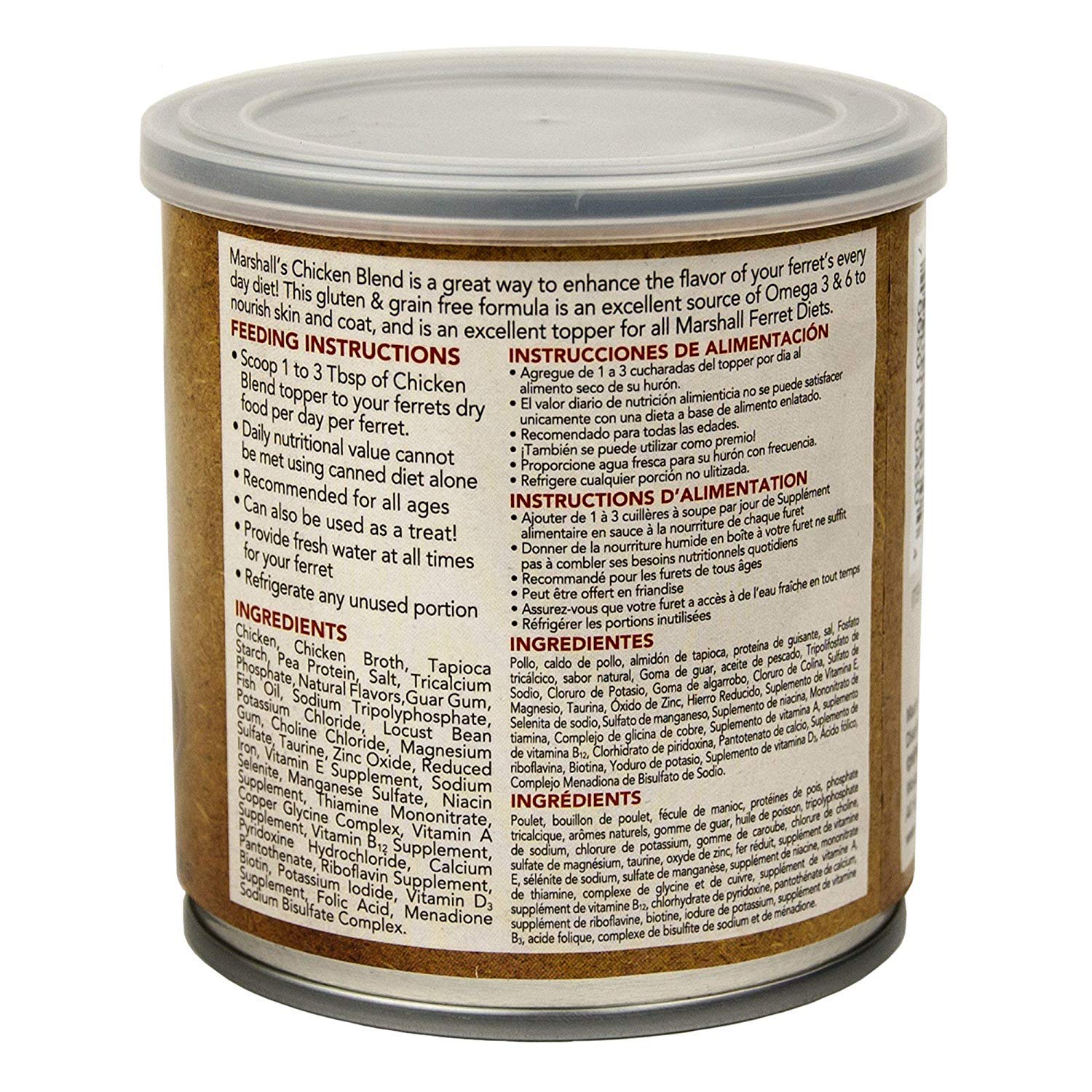 Marshall Ferret Diet chicken blend serving idea 2-pack promotes meal variety.