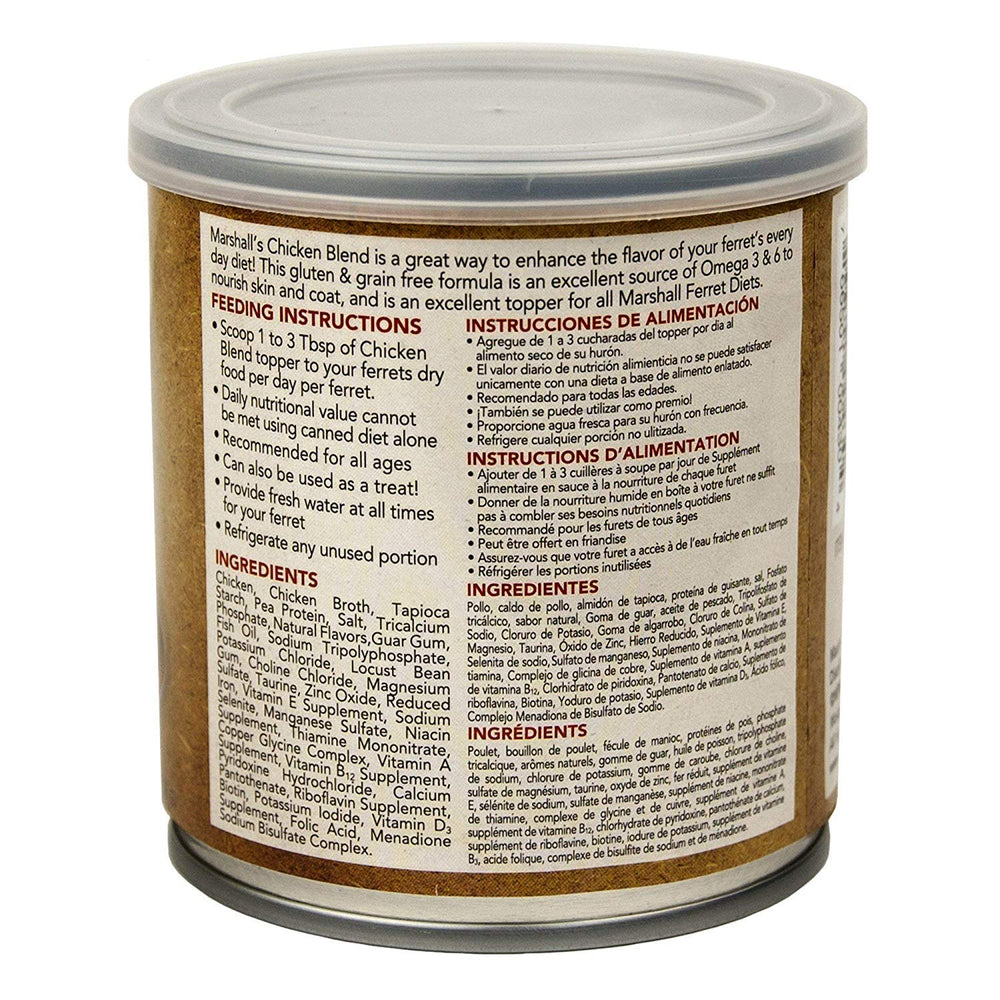 Marshall Ferret Diet chicken blend serving idea 2-pack promotes meal variety.