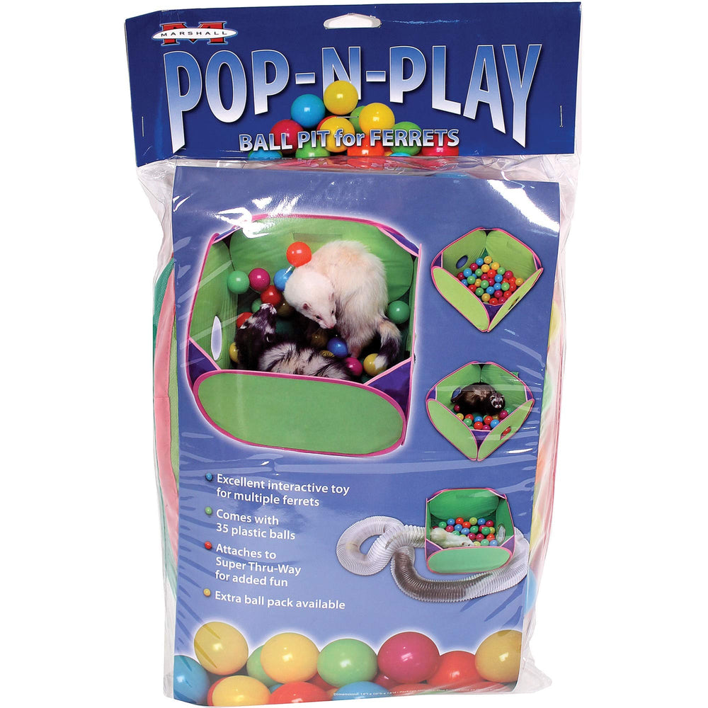 Marshall Pet Products Pop-N-Play Ball Pit folded for easy storage and quick setup