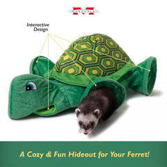 Marshall Pet Turtle Tunnel turtle-shaped form promotes playful exploration for small pets.