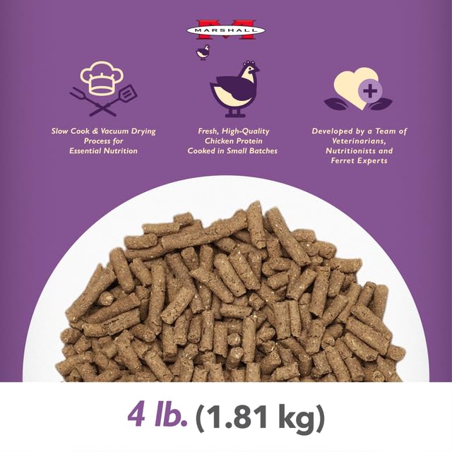 Marshall Premium Ferret Diet Senior Formula packaging label highlighting senior formulation.