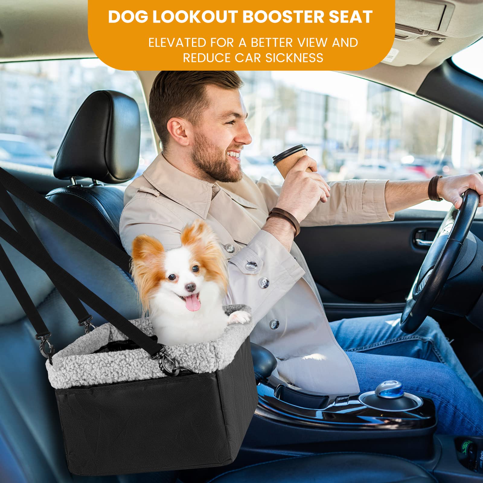 MARSLABO dog car seat adjustable straps fit different vehicles