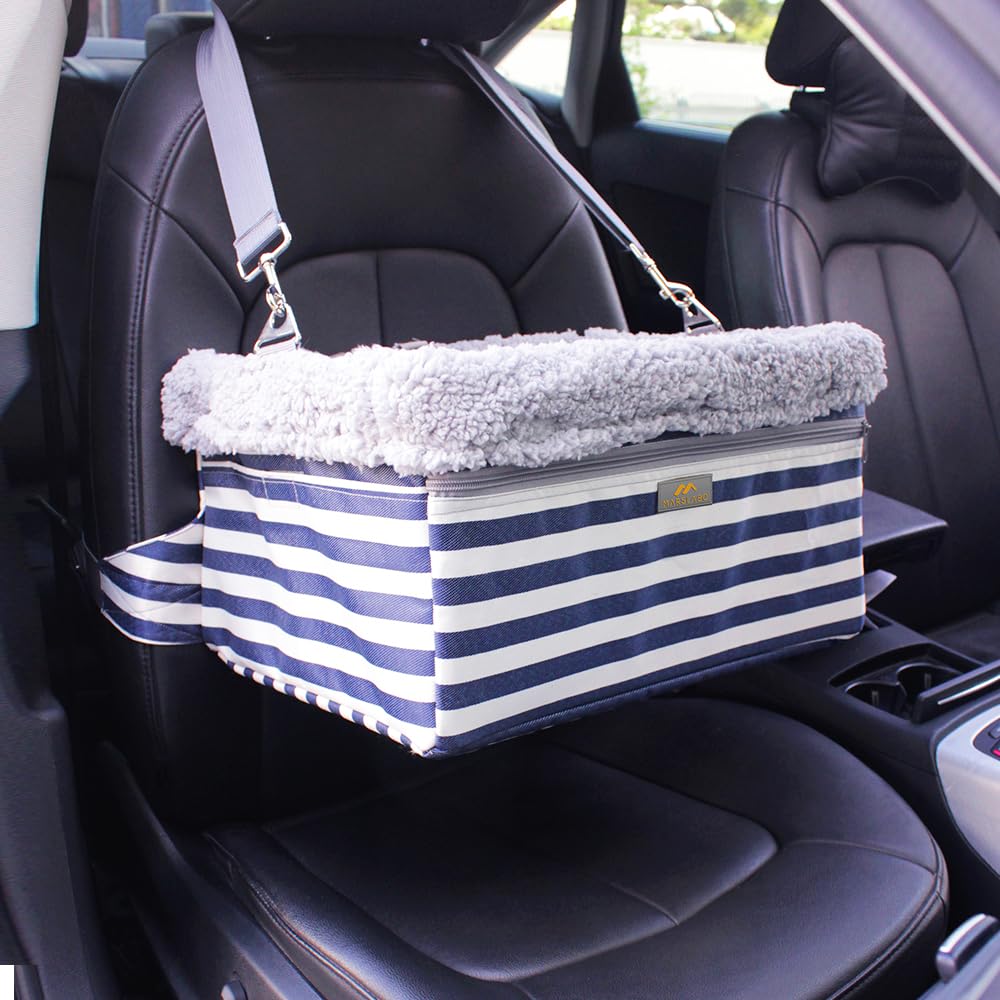 MARSLABO dog car seat with metal frame offering an elevated window view for small dogs