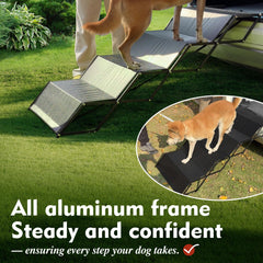 Marudina dog car ramp 5-step aluminum stairs provide stable climbs.