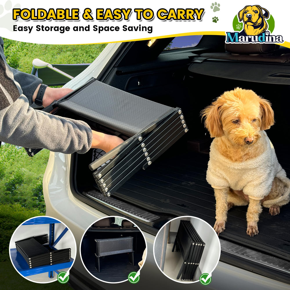 Marudina dog car ramp durable aluminum construction for long-lasting use.