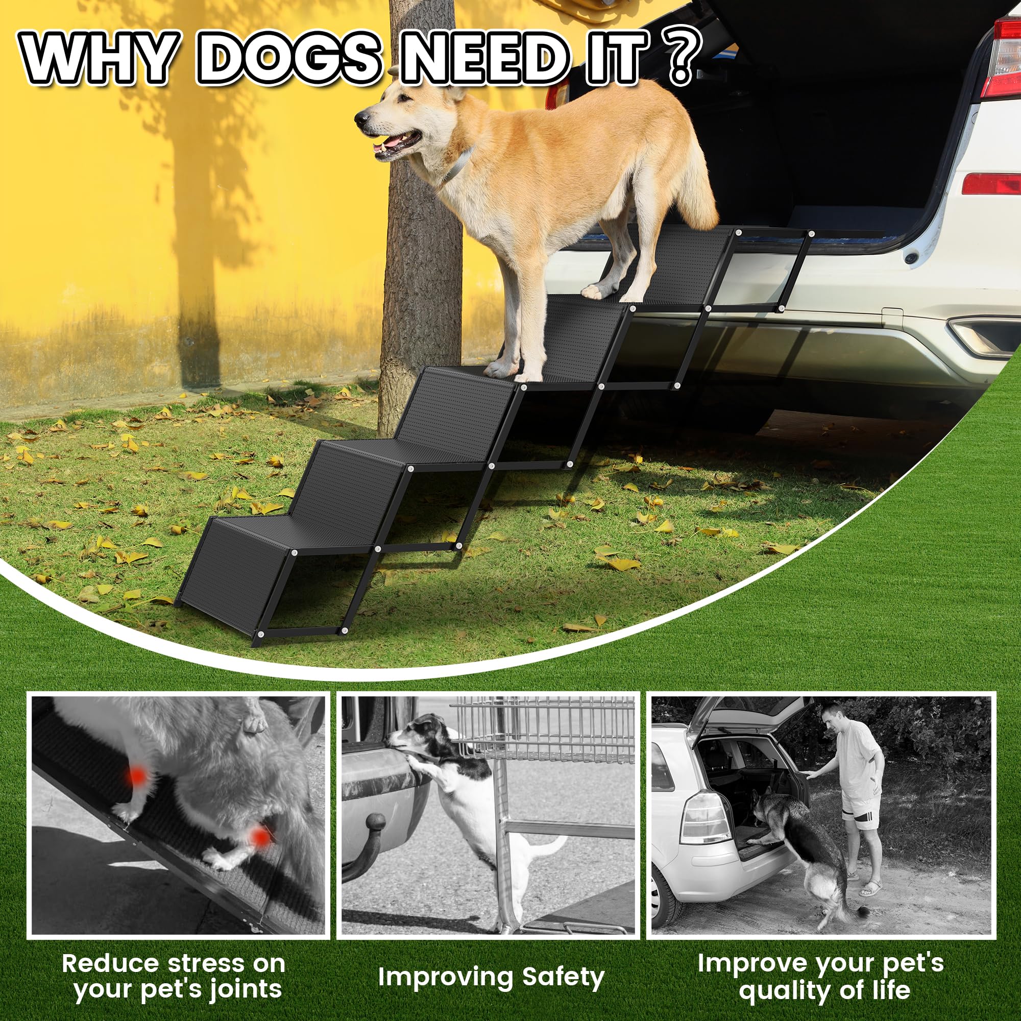 Marudina dog car ramp in-use on vehicle for easy loading.