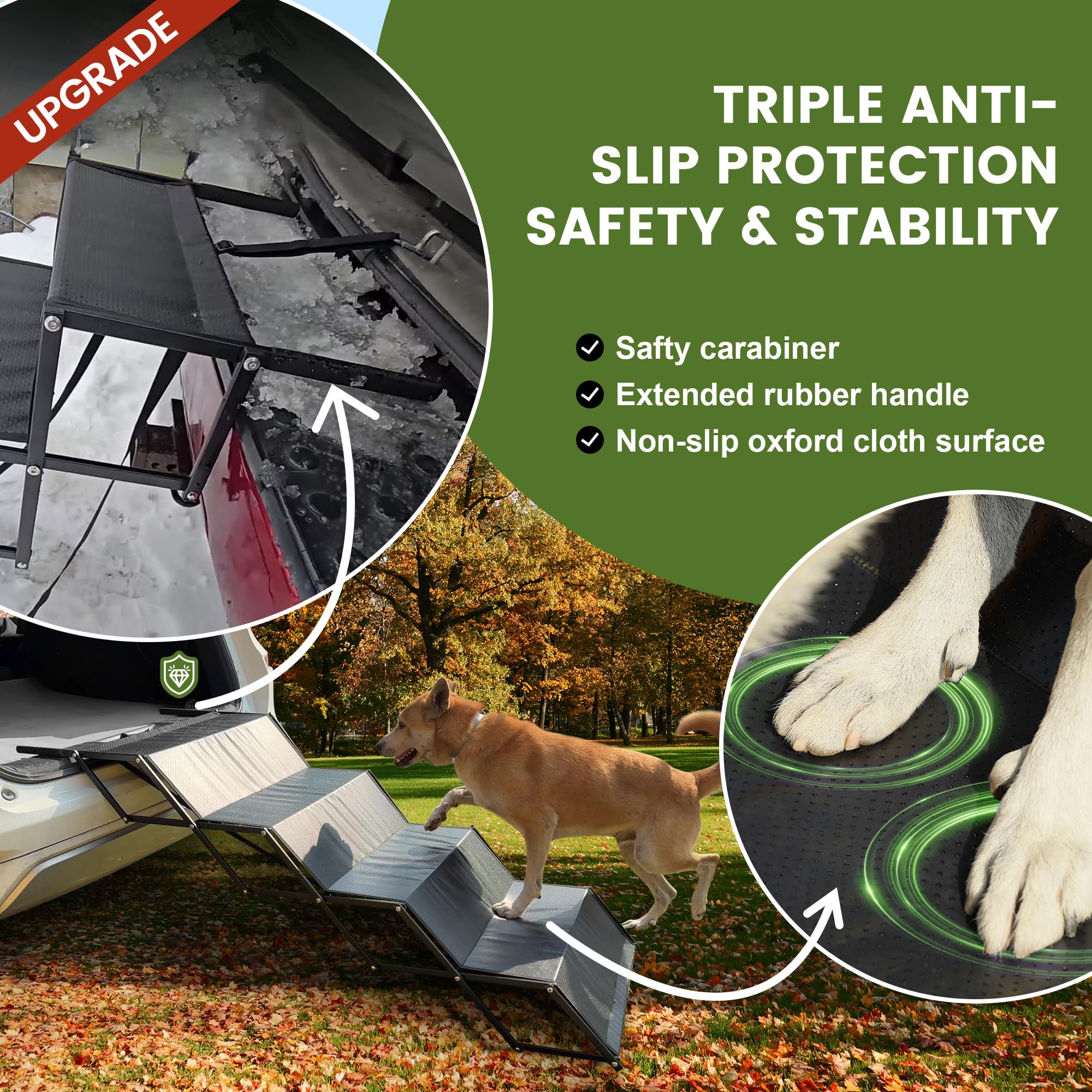 Marudina dog car ramp wide 17.3 inches supports up to 250 lbs.