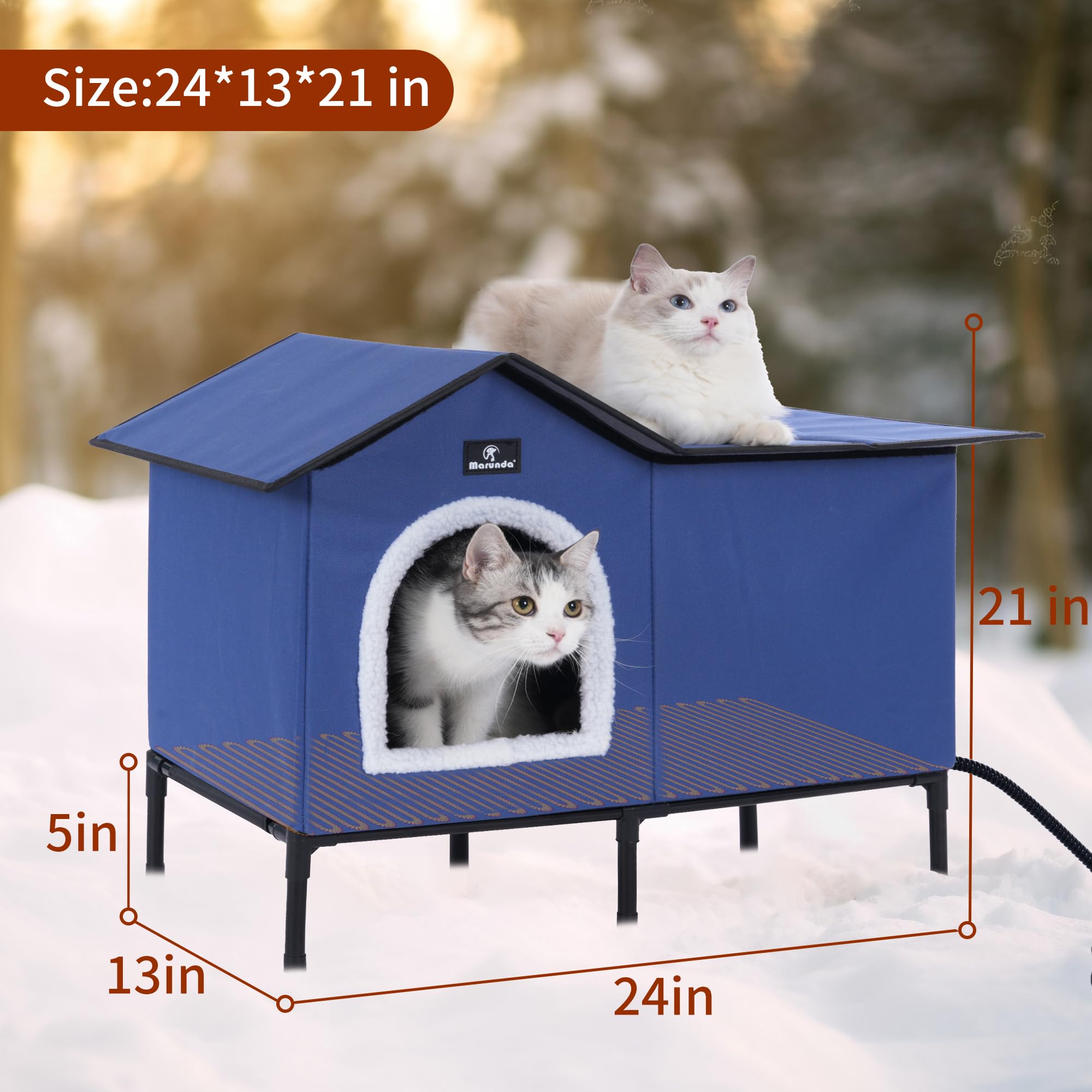 MARUNDA durable-construction image emphasizes weather-resistant shelter for long-term warmth.