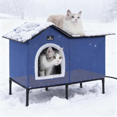 MARUNDA large heated cat house exterior provides a winter-ready outdoor retreat for outdoor cats.