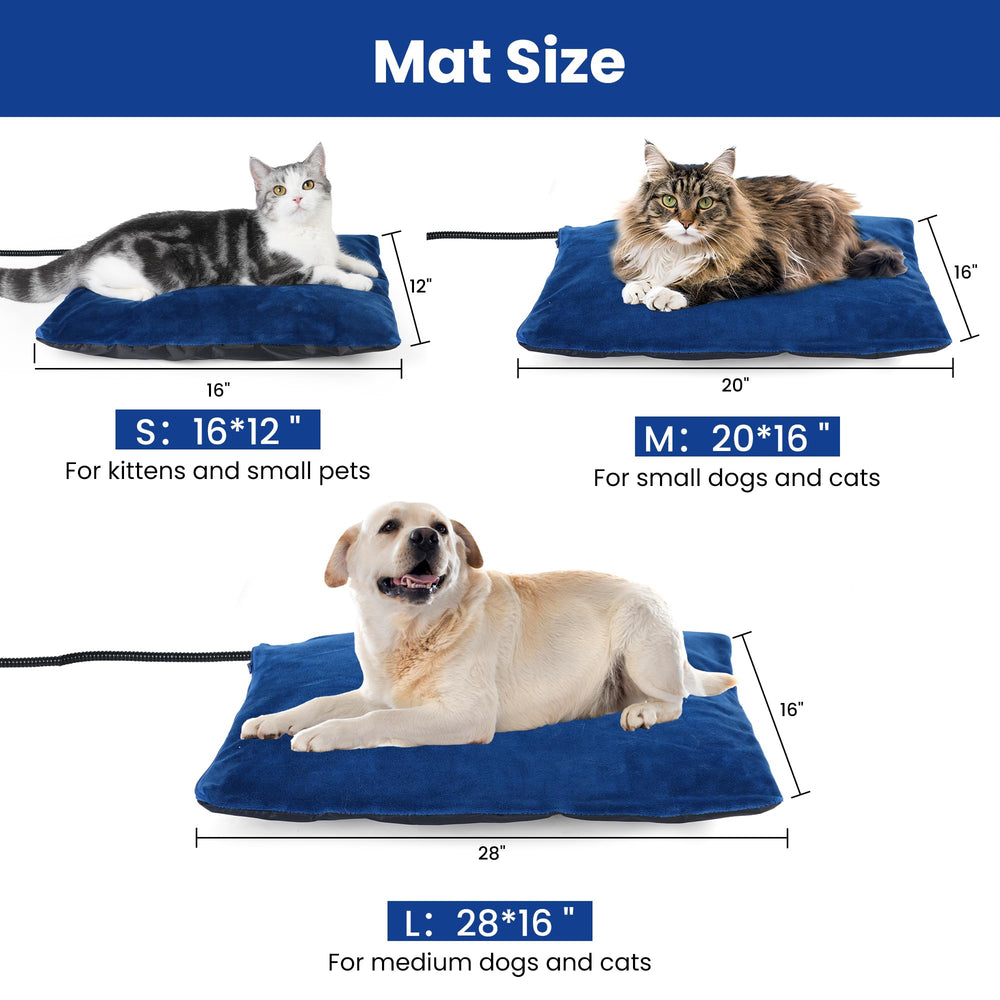 MARUNDA blue bed outdoors invites a curious cat to relax.