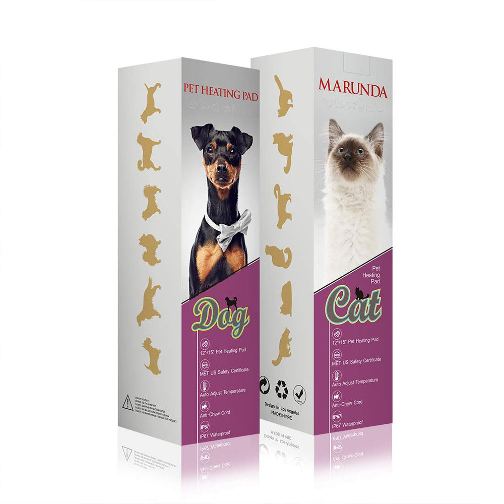 MARUNDA pet heating pad 12x16 size fits cats and small dogs.