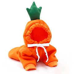 Maruomiki fruit dog coat orange XS front view showing warm, stylish winter wear.