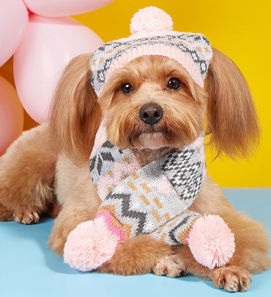 MaruPet Christmas display with hat and scarf on a pet for festive photos