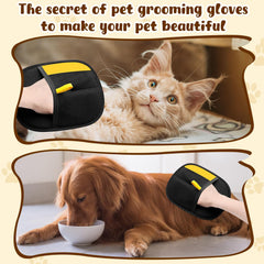 Marveher glove on sofa removing cat hair quickly.