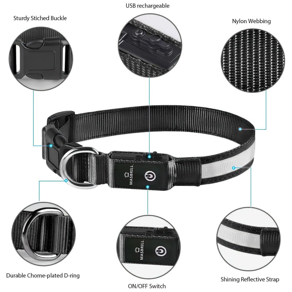MASBRILL adjustable quick-release dog collar for easy fitting