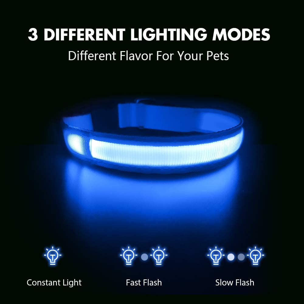 MASBRILL LED dog collar adjustable quick-release buckle fit