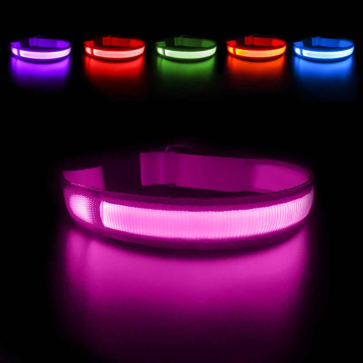 MASBRILL Light Up Collar night-walk-visibility glow improves safety during dusk strolls